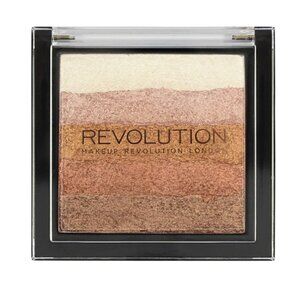 Revolution Highlighting Palette With Light + Dark Bronze White Gold Pink Shimmer